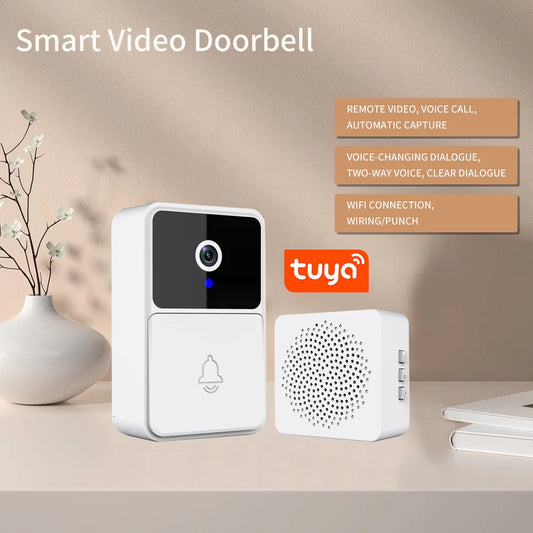 Tuya casa inteligente ao ar livre sem fio vídeo campainha wi fi câmera de telefone ao ar livre segurança vídeo porteiro visão noturna conveniente seguro