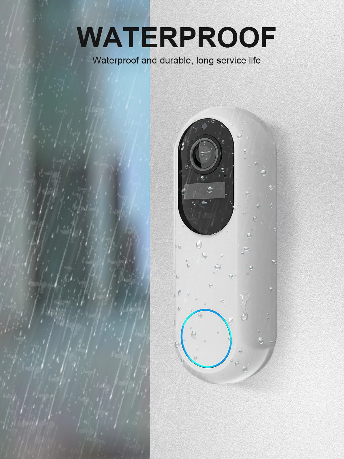 Tuya campainha de vídeo inteligente à prova dwaterproof água visão noturna segurança em casa 1080p câmera digital visual intercom 2.4ghz 5ghz wi fi campainha