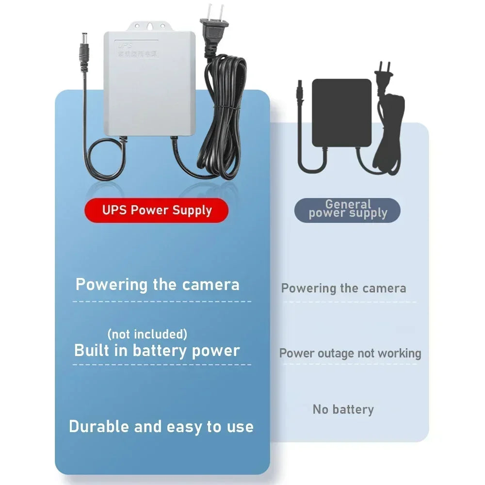 Fonte de Alimentação NOBREAK UPS 12V 2A com Bateria 5400mAh Backup À Prova D'Água para Câmera CCTV DiFang
