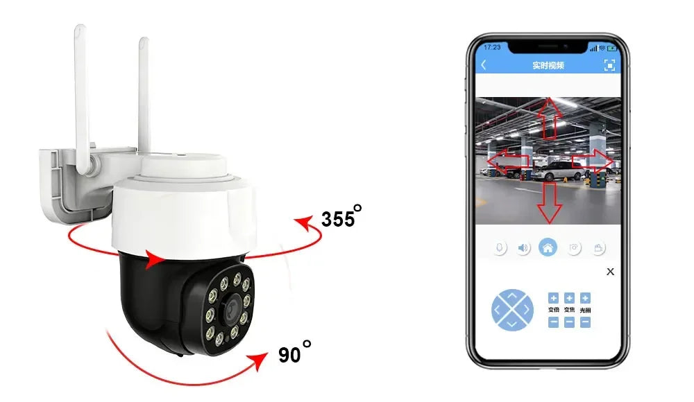 Tuya vida inteligente wifi câmera ptz ao ar livre de segurança em casa vigilância vídeo 5mp sem fio cctv câmeras ip rastreamento humano automático