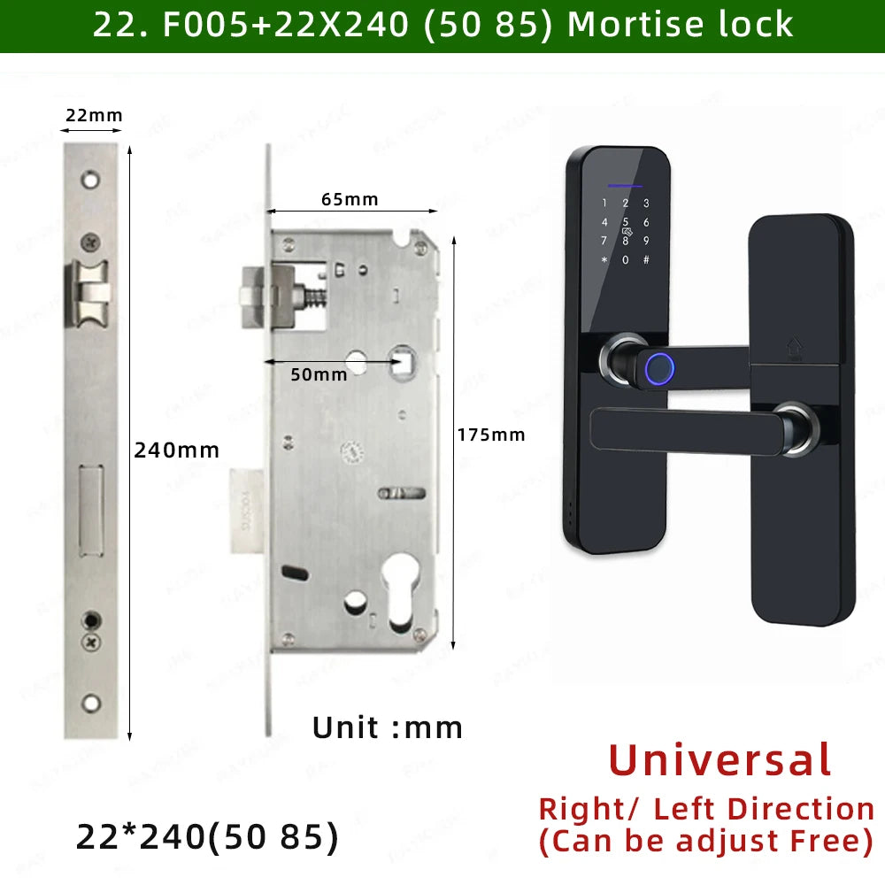 Raykube f005 ip65 à prova dip65 água tuya wifi fechadura eletrônica inteligente com impressão digital/cartão inteligente/senha/chave/desbloqueio de aplicativo