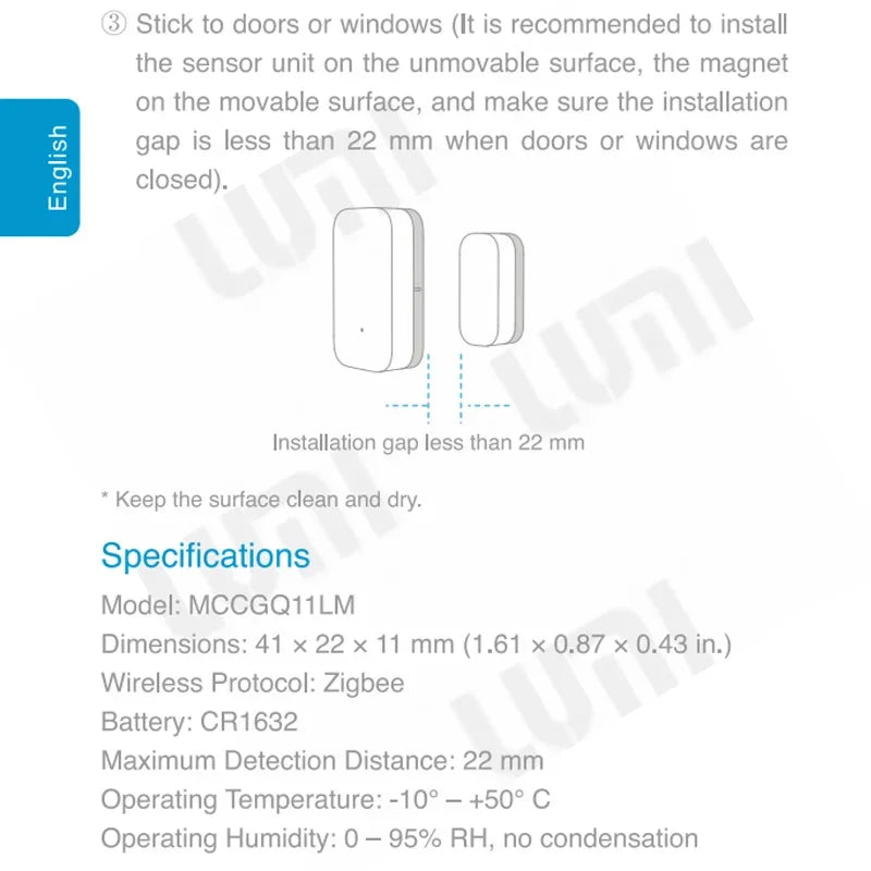Sensor de Porta e Janela Inteligente Aqara Zigbee Mini Sensor de Porta Conexão Sem Fio Alarme Casa Inteligente para MiHome Gateway HomeKit