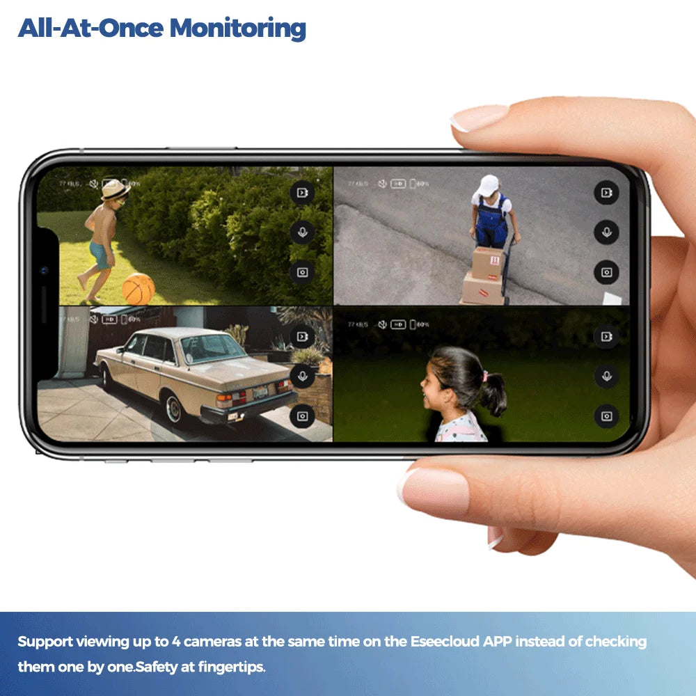 Câmera ALEVIO 2.5K 4MP Solar WiFi Dual Band com IA Quádrupla e Zoom 10x IP67