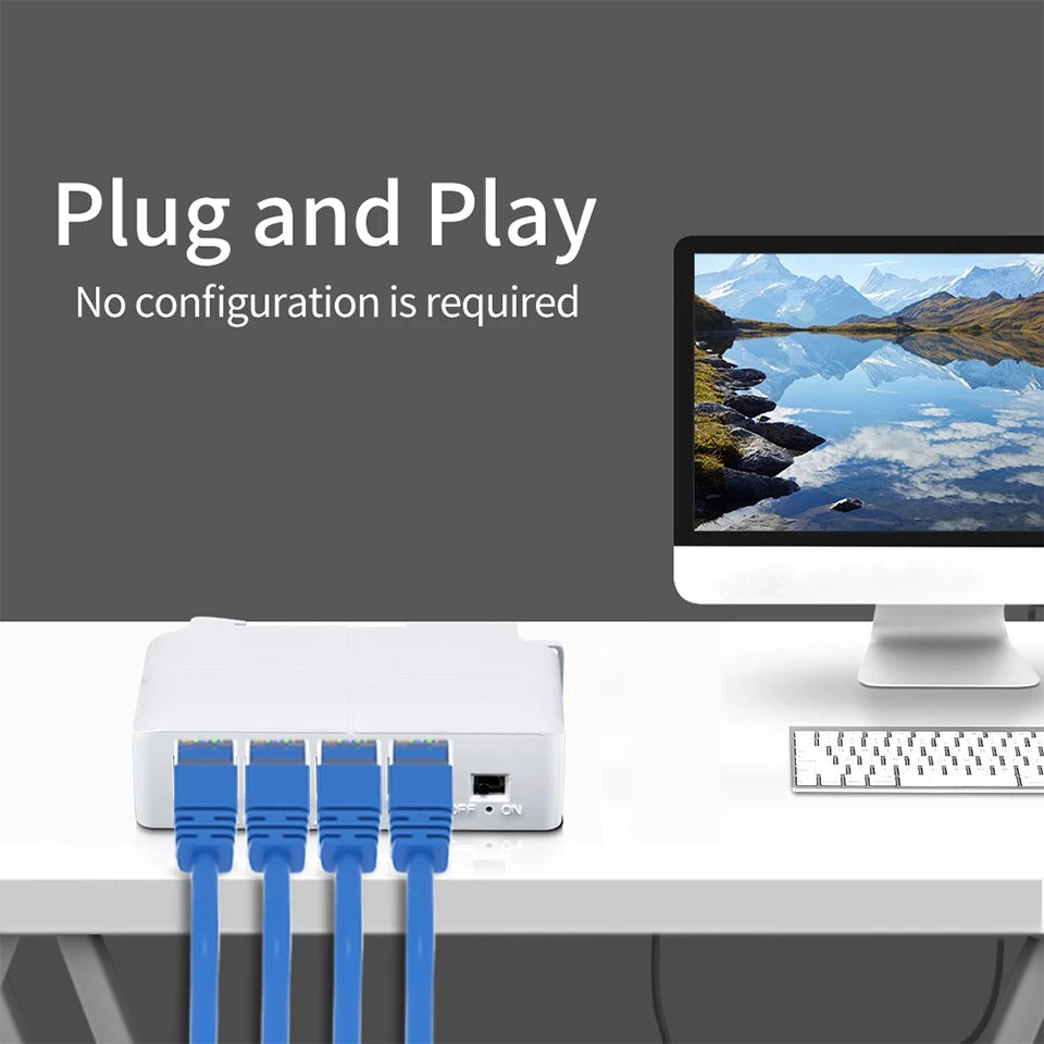 Extensor PoE TelDaykemei 4 Portas Repetidor - Transmissão IP Câmera NVR Switch Compacto 82x52x23mm CE FCC