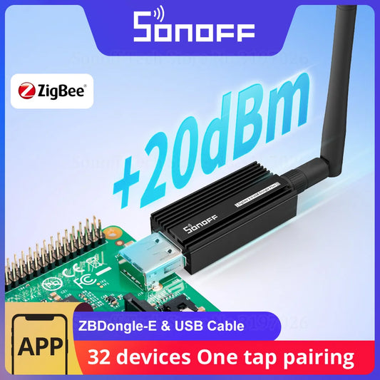 SONOFF ZBDongle-E - Gateway USB Zigbee 3.0 - ZHA Zigbee2MQTT - Pré-Flashado