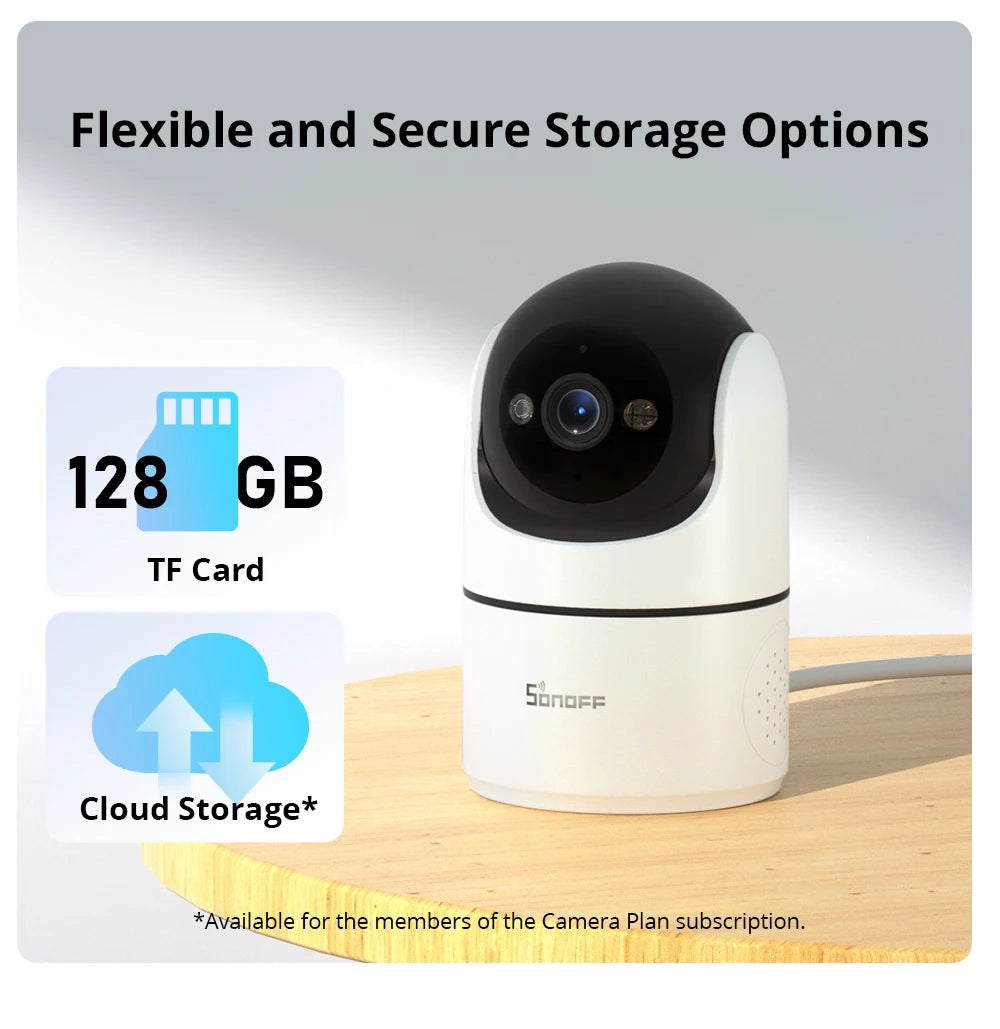 Câmera de Segurança Inteligente 360° com Visão Noturna HD e Interação em Tempo Real SONOFF CAM PT2