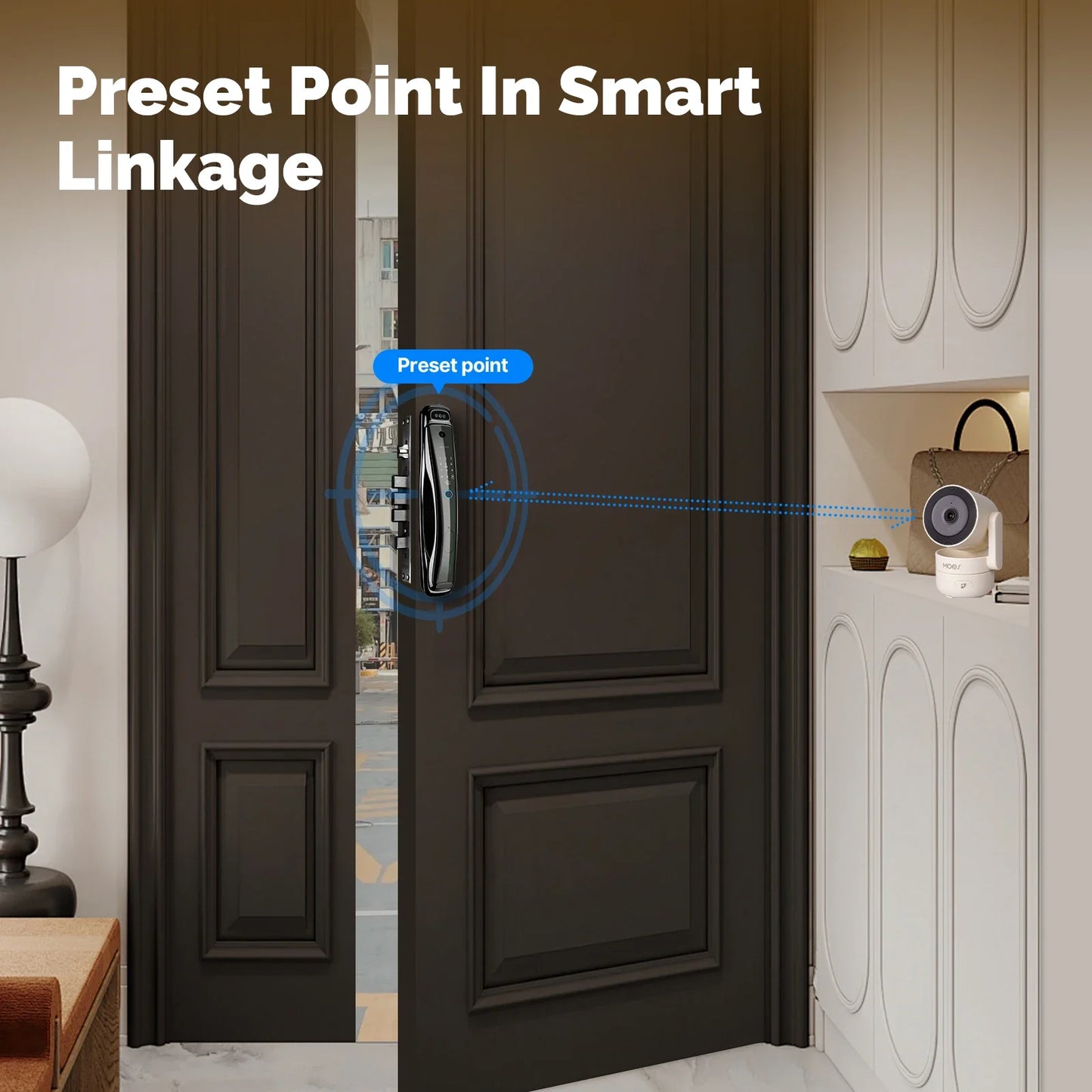 Câmera de Segurança MOES Tuya WiFi 4MP HD Pan/Tilt com Visão Noturna Infravermelha, Detecção de Movimento e Som, Patrulha Panorâmica