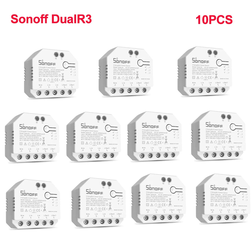 Sonoff duplo r3 relé duplo wifi interruptor inteligente controle em dois sentidos medição de energia rolo tons motor cortinas elétricas interruptor