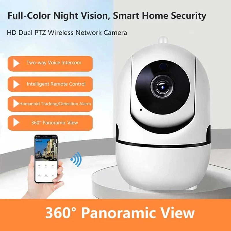 Mini Câmera WiFi Lenovo 1080P – Rastreamento Automático, Visão Noturna e Monitor de Bebês