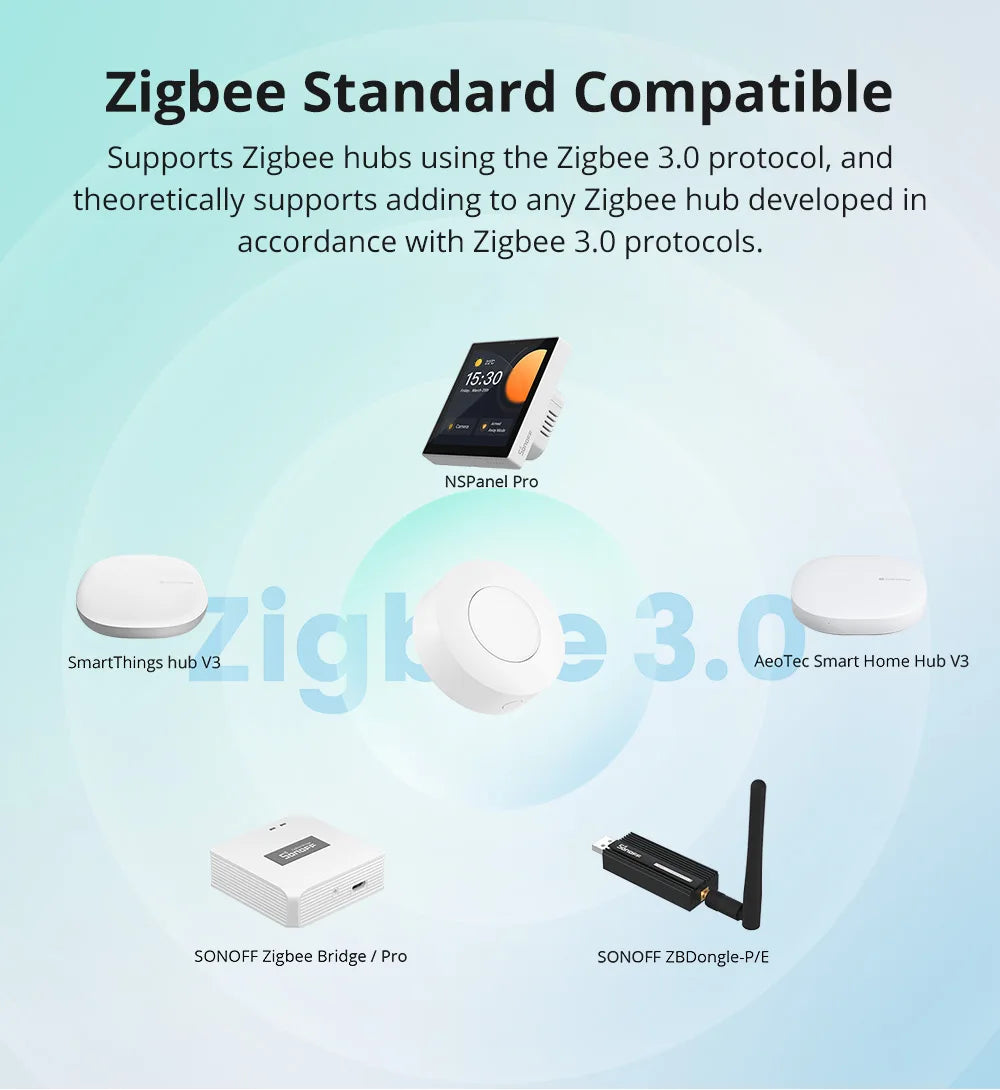 Botão Sem Fio SONOFF SNZB-01P Zigbee - Sensor de Presença - Controle Inteligente - eWeLink
