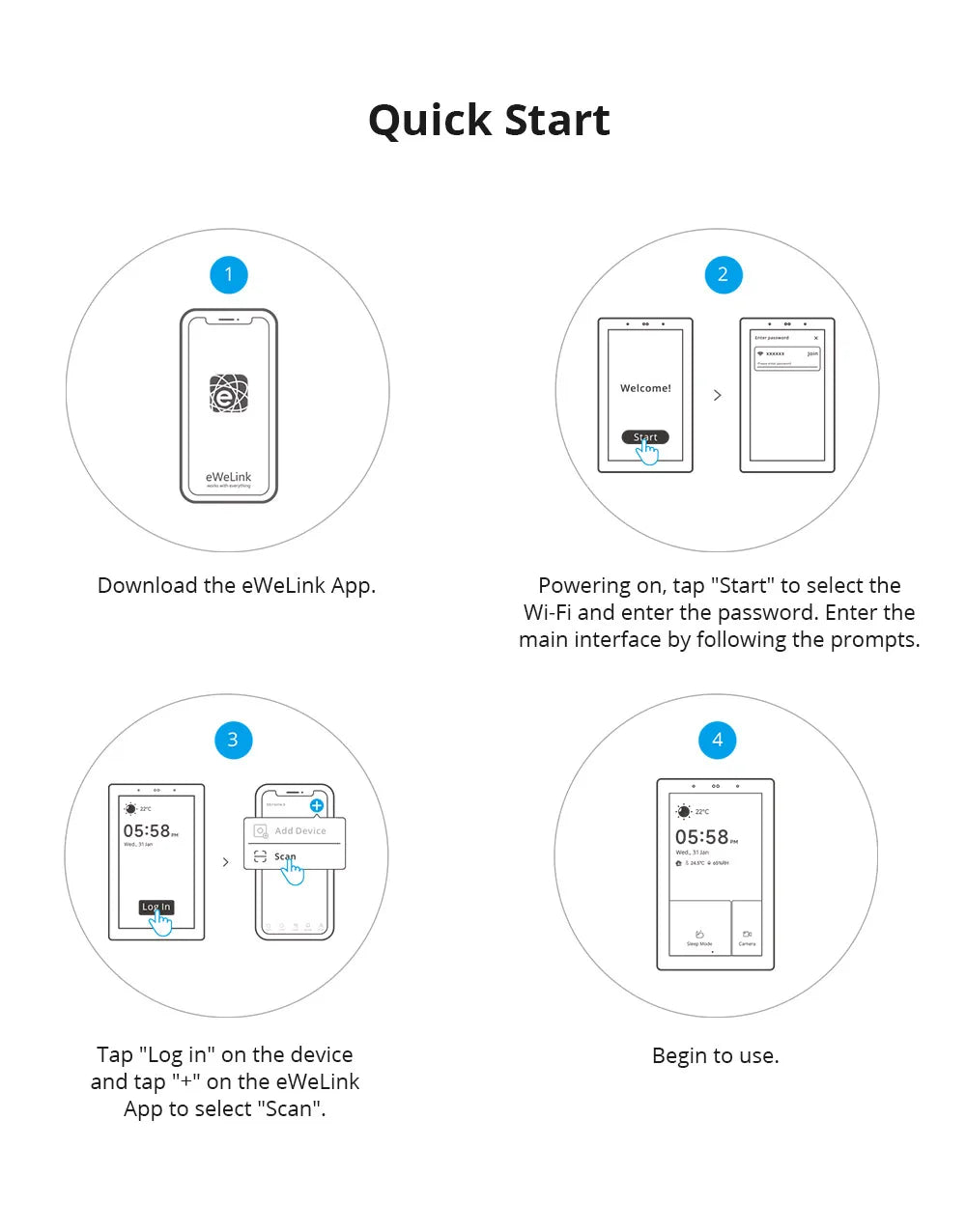 Painel Inteligente SONOFF NSPanel Pro 120 Tela 4.7" WiFi Zigbee Matter Hub Visualizador Câmera eWeLink