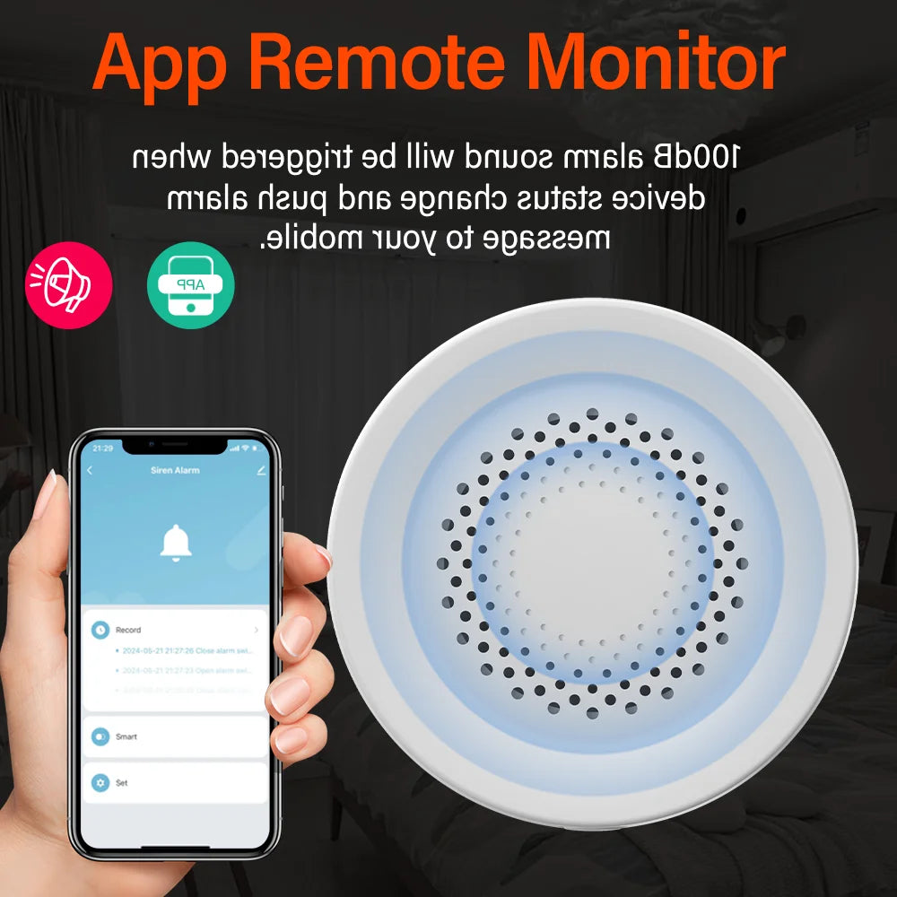 Tuya zigbee wifi sirene inteligente alarme 100db alto-falante para segurança em casa inteligente funciona com smartlife alexa yandex
