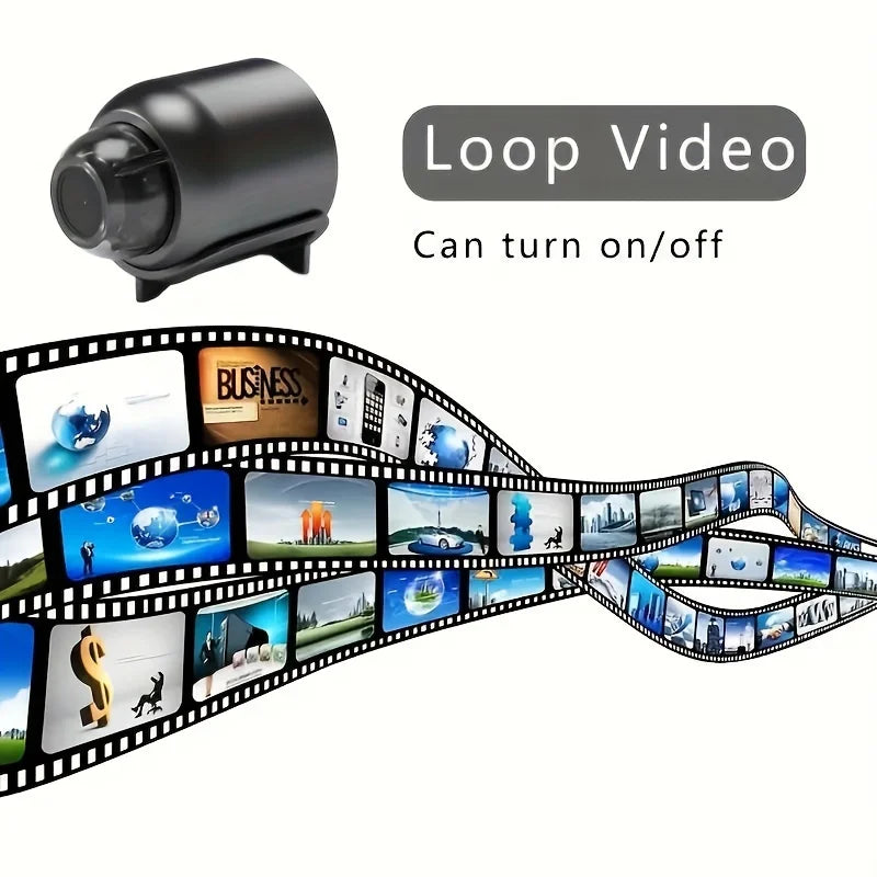 Mini Câmera WiFi 1080P – Portátil, USB, Visão Noturna, Detecção de Movimento e Alarme Remoto