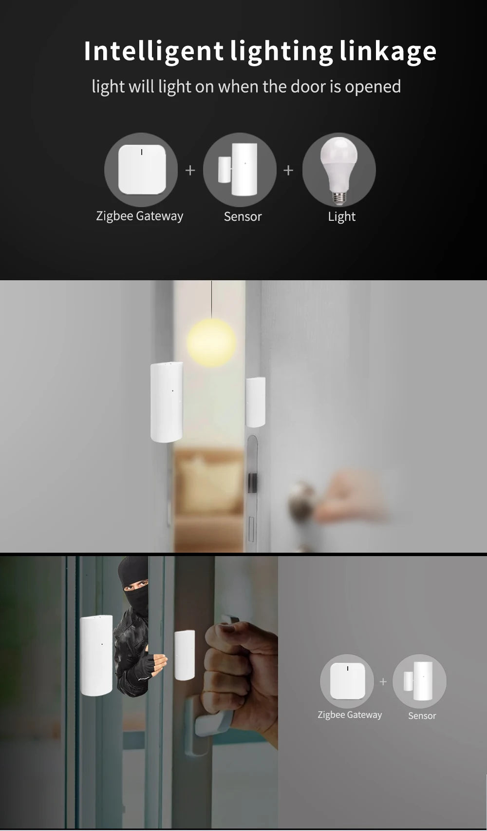 Tuya wifi inteligente porta e janela sensor detector de contato sem fio para automação residencial e sistema segurança sensor porta