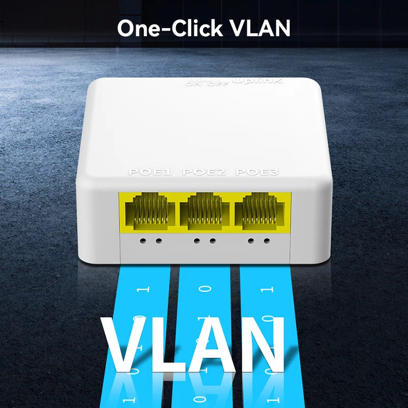 Extensor PoE Gigabit HORACO 4 Portas 30W POE013GS - Repetidor IEEE 802.3af/at 10/100/1000Mbps 10Gbps Plug & Play