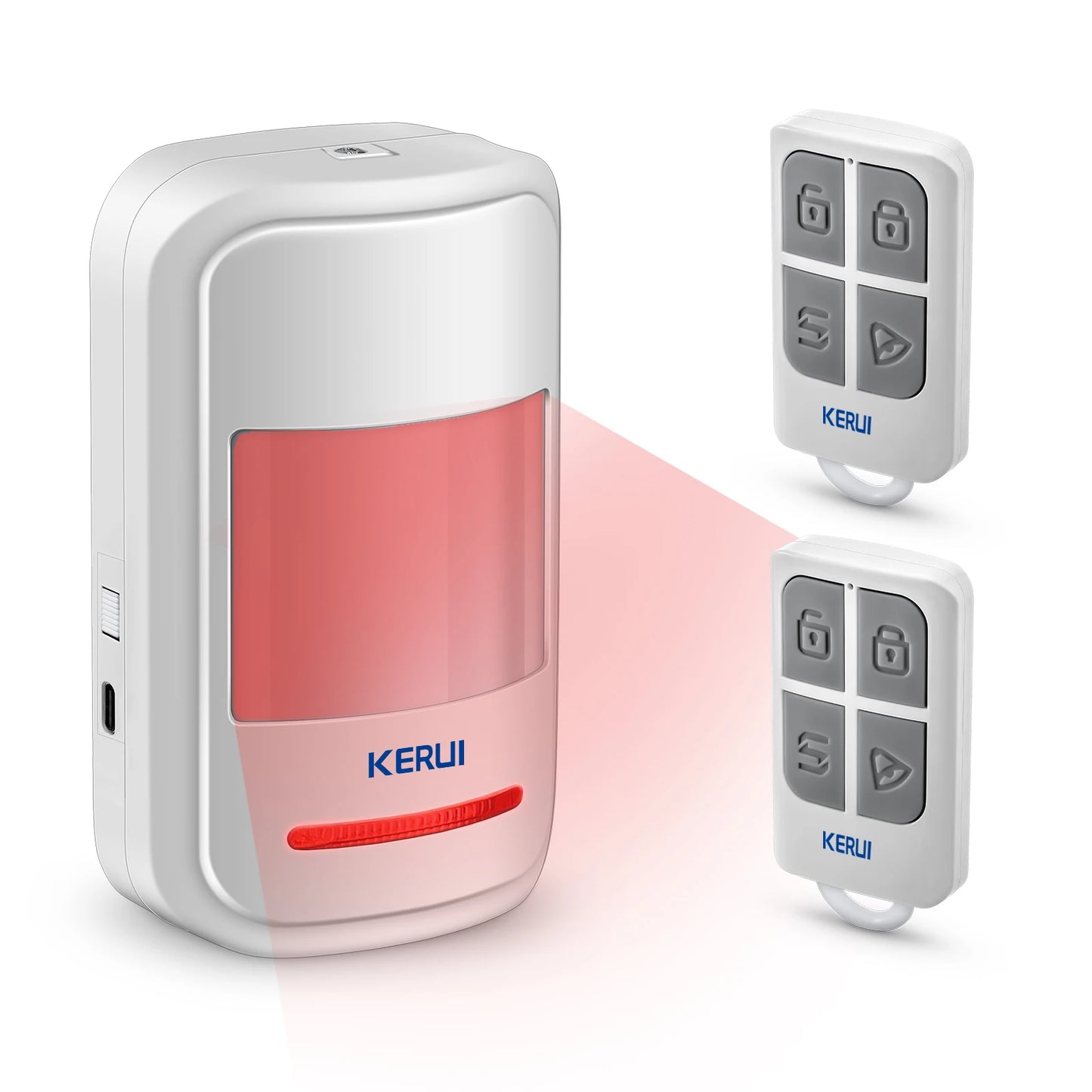 Sensor de Movimento PIR KERUI HW19 com Alarme Sonoro Timbre e Controle Remoto SOS para Idosos - KERUI