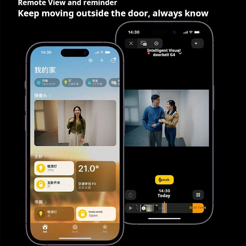 Aqara wi fi inteligente vídeo campainha g4 sem fio 1080p hd câmera ir alarme de segurança casa inteligente campainha da porta wi fi intercom para casa