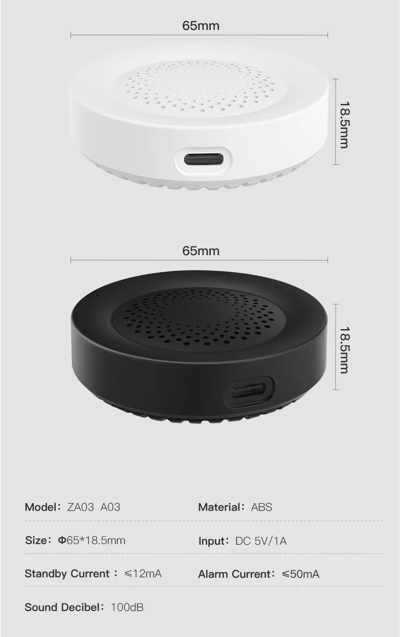 Tuya zigbee wifi sirene inteligente alarme 100db alto-falante para segurança em casa inteligente funciona com smartlife alexa yandex
