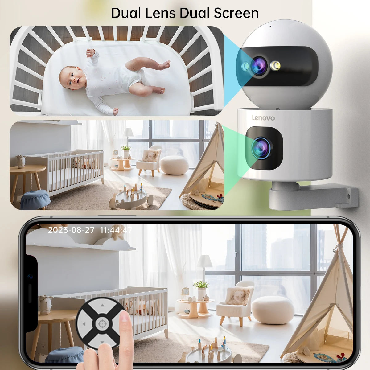 Câmera IP WiFi Lente Dupla 6MP | Pan 360°, Rastreamento Automático e Visão Noturna Colorida – Lenovo