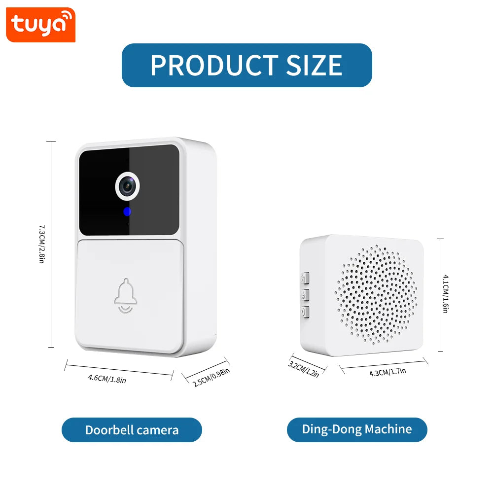 Tuya casa inteligente ao ar livre sem fio vídeo campainha wi fi câmera de telefone ao ar livre segurança vídeo porteiro visão noturna conveniente seguro