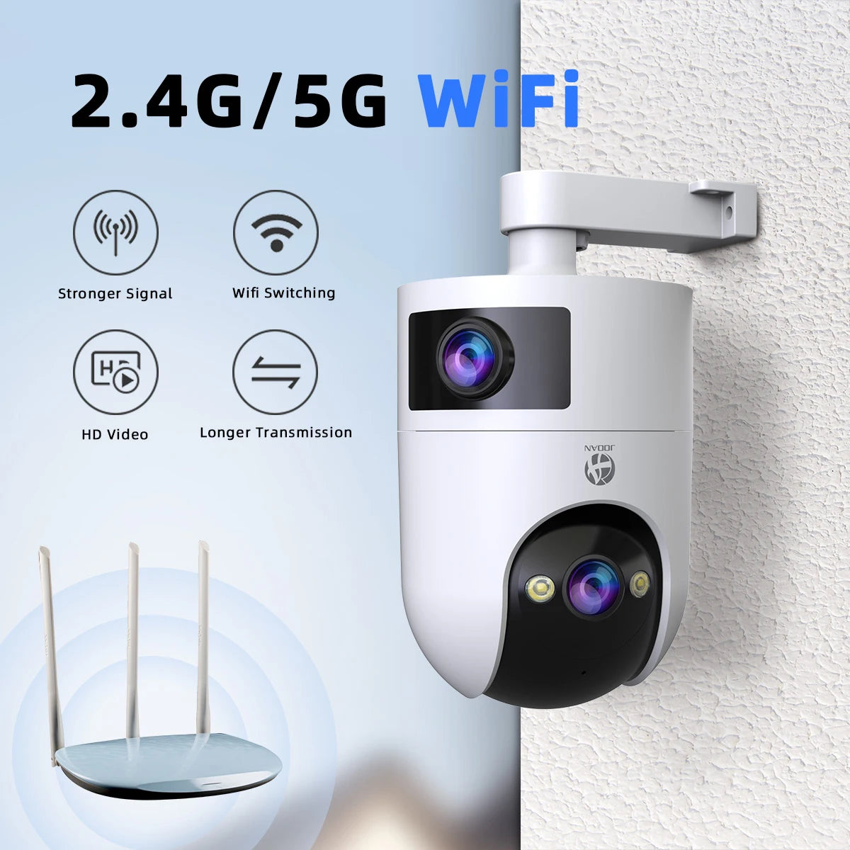 Câmera WiFi Lente Dupla 6MP/8MP JOOAN W10 | Pan 360°, Visão Noturna Colorida e Áudio Bidirecional