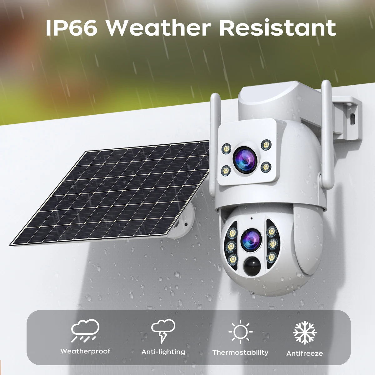 Câmera Solar 4K JOOAN - Sem Fio com Lente Dupla, Bateria Recarregável e IA
