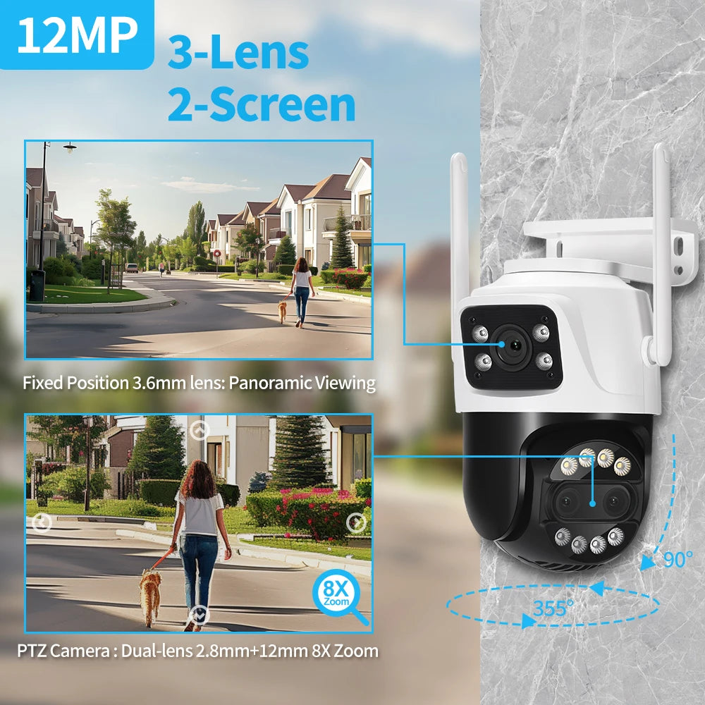 Câmera WiFi 12MP 6K Dome com Zoom 8X Detecção Humana IA Rastreamento Automático Alexa - ASECAM AS60WIC
