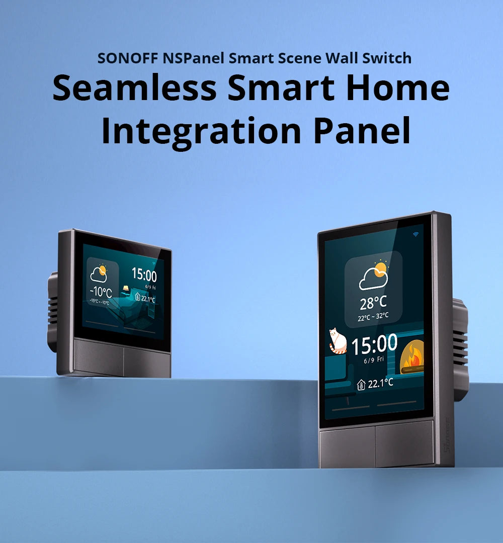 SONOFF NSPanel – Painel Touchscreen 3,5" WiFi com Controle de Cenas, Termostato e Display Meteorológico