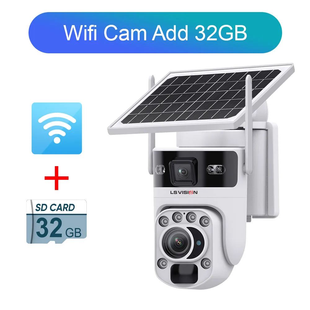 Câmera Solar 4K com Zoom Óptico 20X e Rastreamento Automático | Tela Dupla 4G/WiFi | LS Vision 12MP