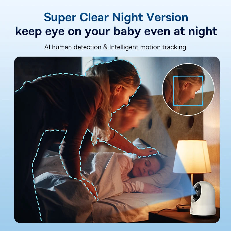 Câmera Baseus P1 Pro 5MP 3K WiFi Dual Band 2.4G/5G 360° com IA Quádrupla