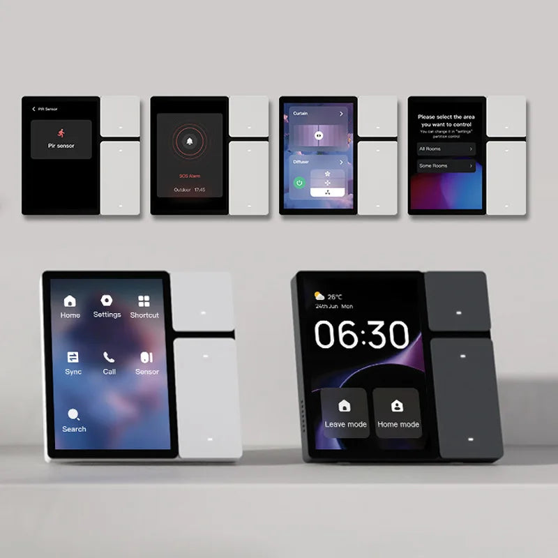 Tuya wifi painel de controle de casa inteligente de 3.5 polegadas tuya zigbee interruptores de toque de parede automação tela lcd 3 relés 3 botões físicos bl