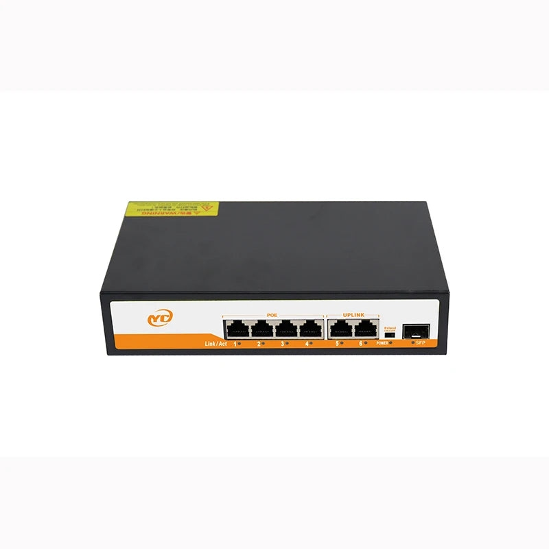 Switch PoE SHOYEE RJ45 + SFP 48V - IEEE 802.3af/at Uplink Plug & Play Câmera IP NVR Compacto