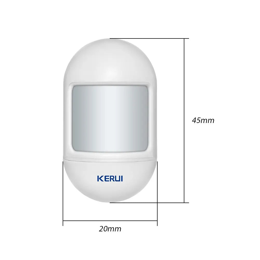 Sensor de Movimento PIR KERUI P831 Mini Sem Fio 433MHz para Sistema de Alarme GSM PSTN Detecção 12m - KERUI