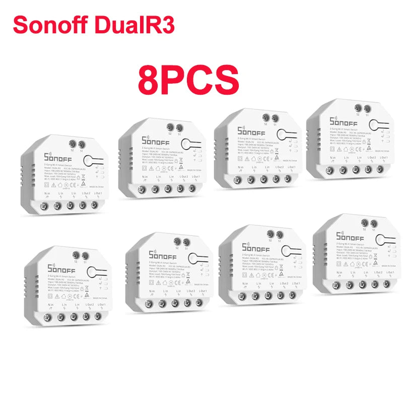 Sonoff duplo r3 relé duplo wifi interruptor inteligente controle em dois sentidos medição de energia rolo tons motor cortinas elétricas interruptor