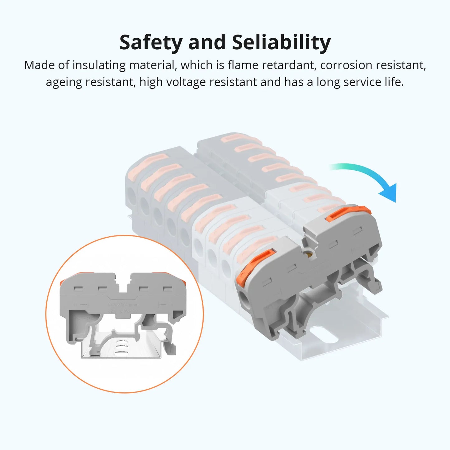 SONOFF-Universal Compact Din Rail Fio Conector, blocos de terminais, Push Quick, Mini Condutor, Splicing Connector