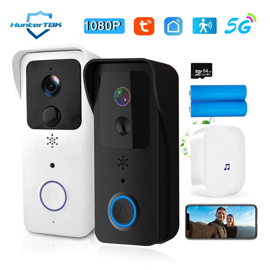 5G 2.4G WiFi Campainha de vídeo 1080P Tuya Smart Outdoor Wireless Intercom Câmera sem fio à prova d'água Ringing Bell