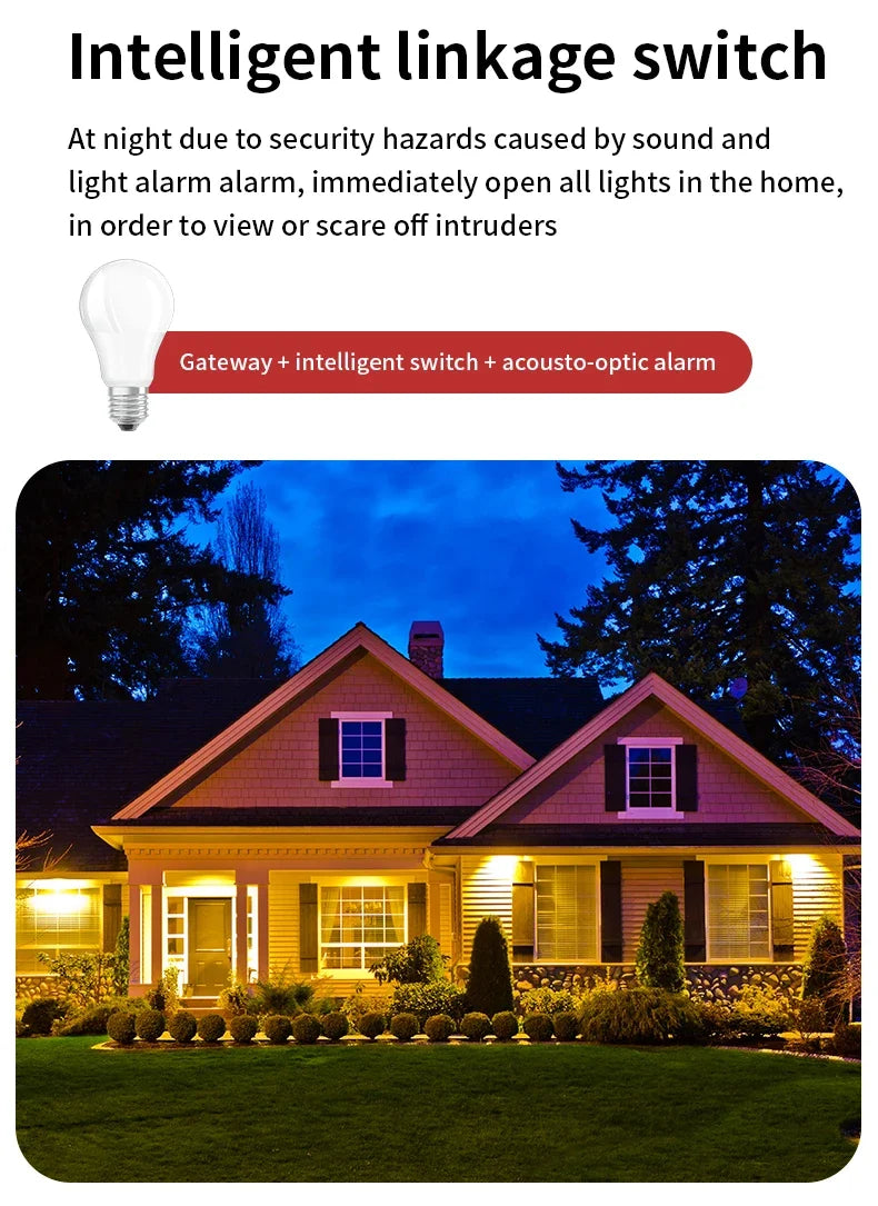 Tuya wifi zigbee sirene sem fio ligado inteligente som-luz alarme chifre detector agarrado emits instantâneo som-luz alarme app contr