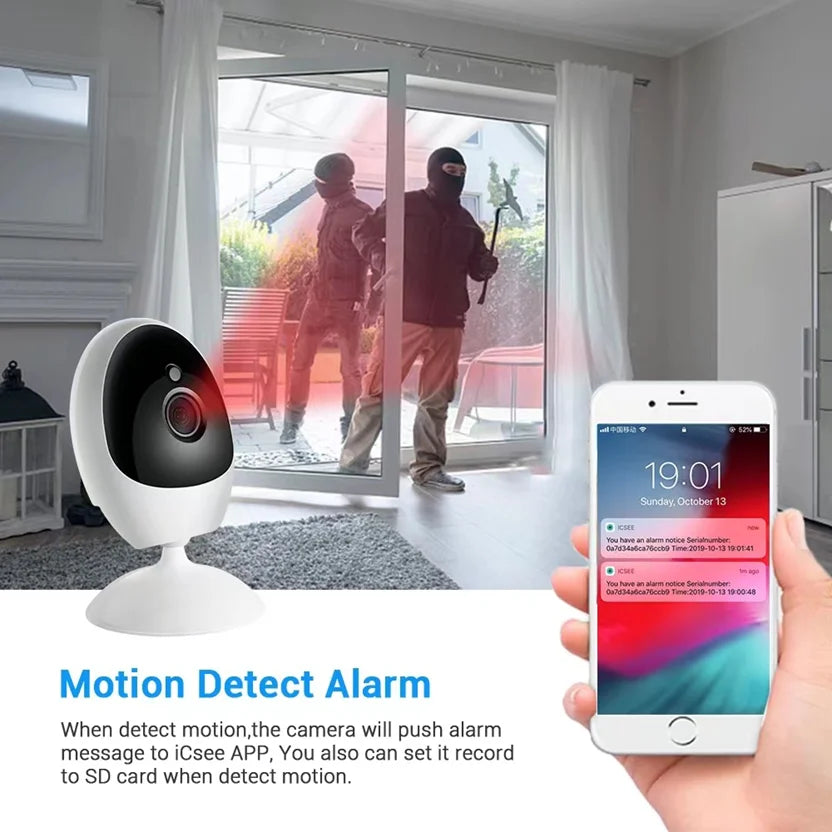 Câmera olho de peixe ICSEE 180 graus grande angular 1.44mm Len visão noturna 1080P segurança doméstica VR Wifi câmera panorâmica inteligente AI