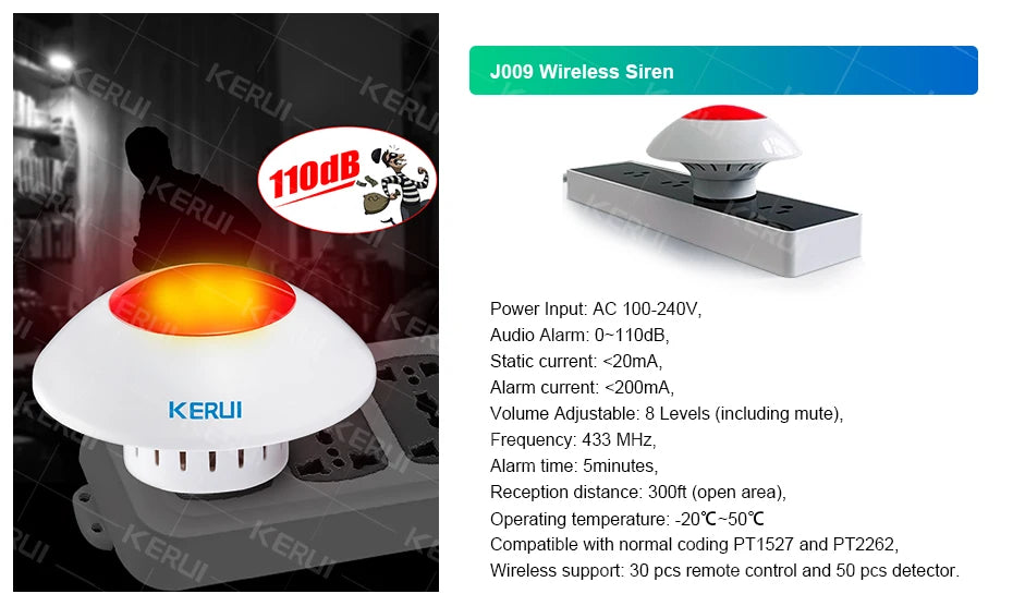 Sistema de Alarme Inteligente WiFi/4G com Sensor PIR Teclado e Alexa - Kerui W184 Tuya