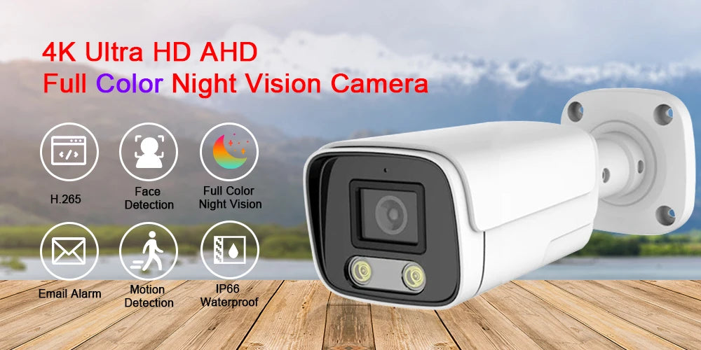 Câmera NINIVISION YU-AHDCAM-4K 8MP 4K AHD Bullet Sensor Sony CCD Visão Noturna IP66 Externo