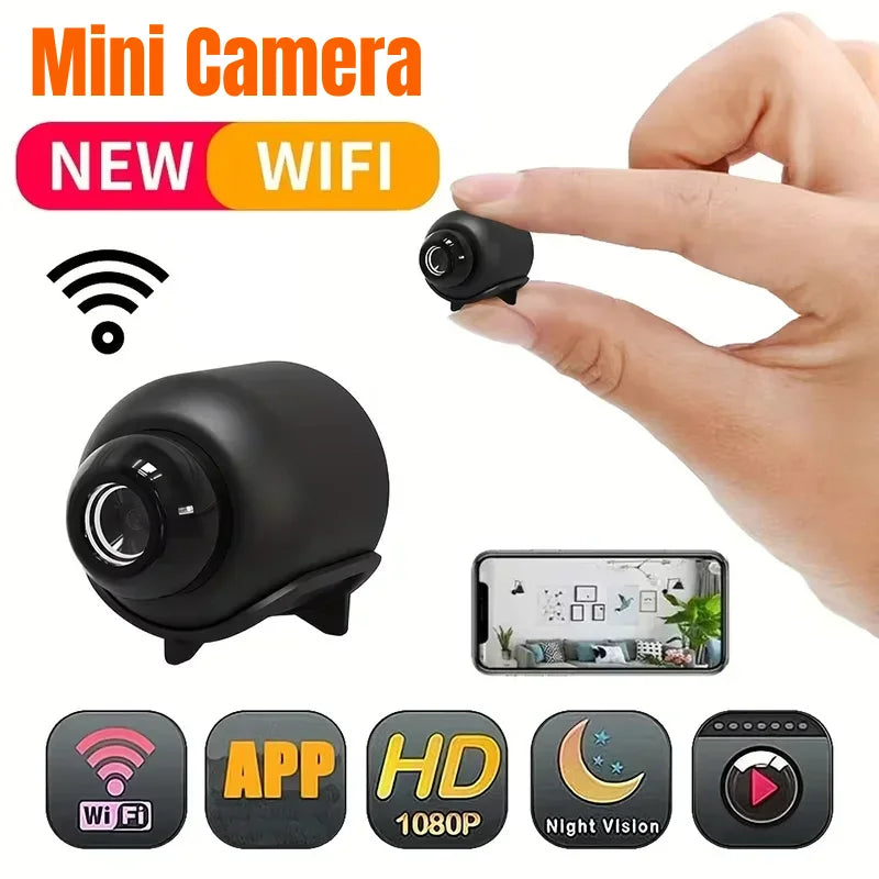 Mini Câmera WiFi 1080P – Vigilância com Visão Noturna e Detecção de Movimento