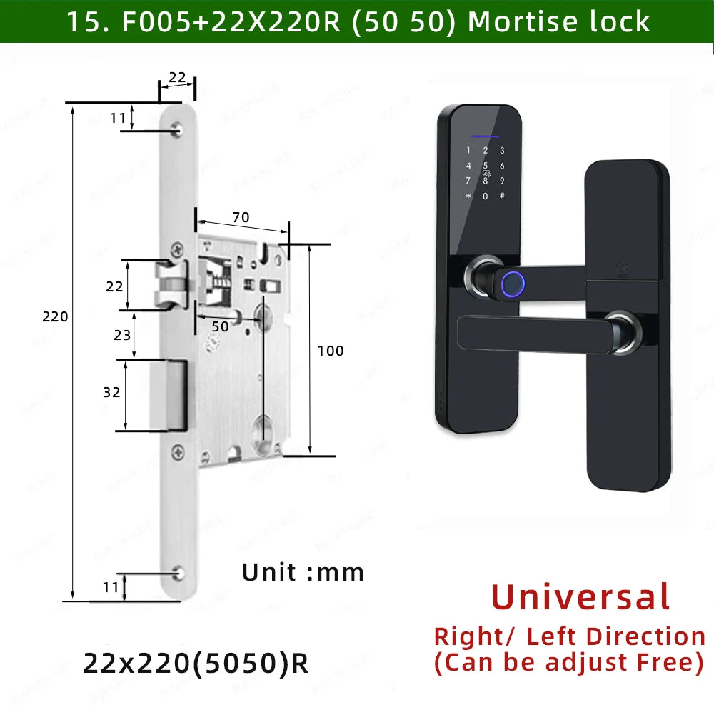 Raykube f005 ip65 à prova dip65 água tuya wifi fechadura eletrônica inteligente com impressão digital/cartão inteligente/senha/chave/desbloqueio de aplicativo