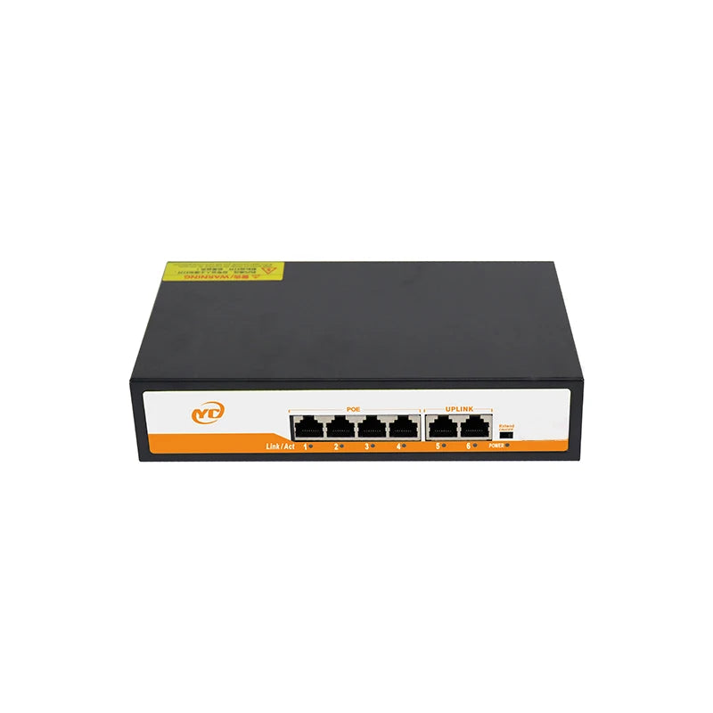 Switch PoE SHOYEE RJ45 + SFP 48V - IEEE 802.3af/at Uplink Plug & Play Câmera IP NVR Compacto