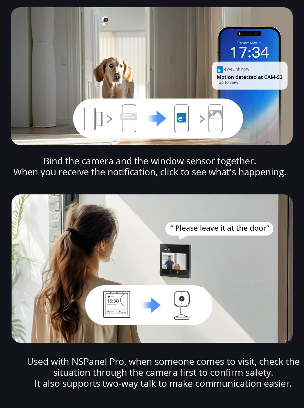 Câmera de Segurança Inteligente 1080P com Detecção Humana e Visão Noturna SONOFF CAM Slim Gen2