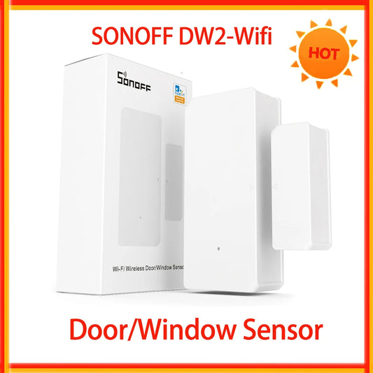 Sonoff dw2 wifi sem fio porta/janela sensor módulo de automação residencial inteligente sem necessidade de gateway sincronização de status fácil instalação sensor