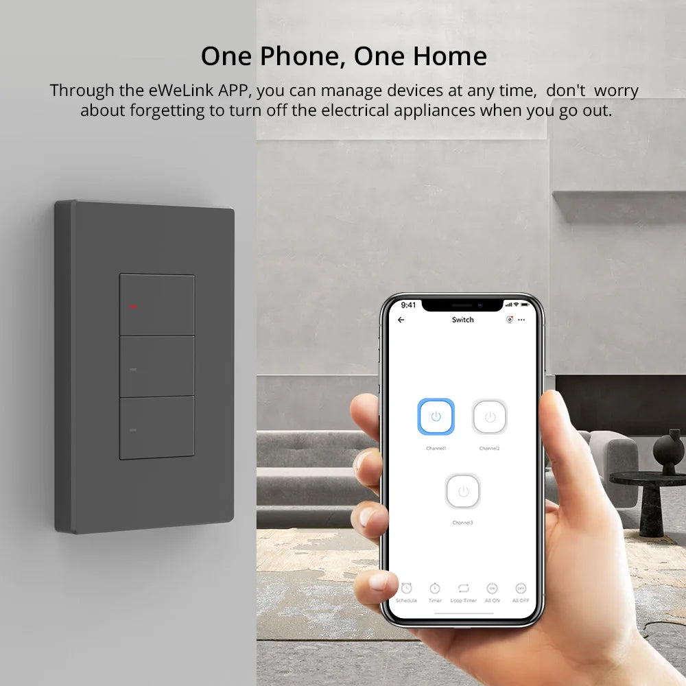 SONOFF-M5 Interruptor de Parede Inteligente com Controle Remoto, Tipo 120, Botão, 1 Gang, 2 Gang, 3 Gang, Painel de Parede, APP, Suporte Controle Remoto, R5