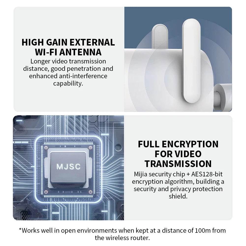 Câmera de Segurança Xiaomi Mijia AW300 2K IP66 com Visão Noturna Colorida Full Color e WiFi - App Mi Home