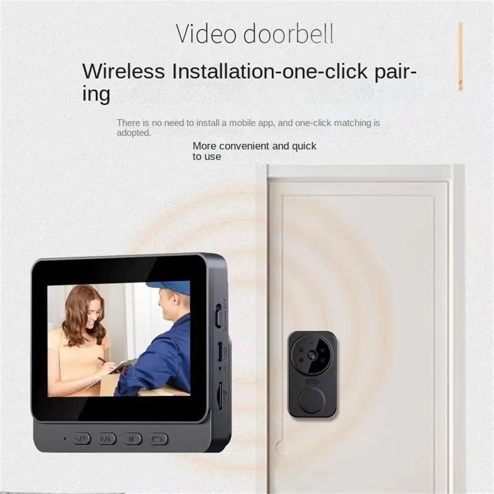 Pacote de câmera de campainha de vídeo sem fio sistema de segurança inteligente com visão noturna 2.4G WiFi HD detecção de movimento e armazenamento em nuvem