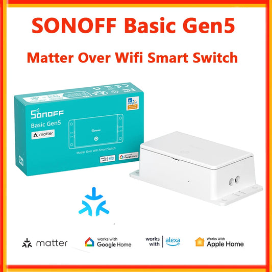 Sonoff básico gen5 matéria wifi interruptor inteligente casa inteligente temporizador de controle remoto diy interruptor inteligente trabalho com homekit alexa