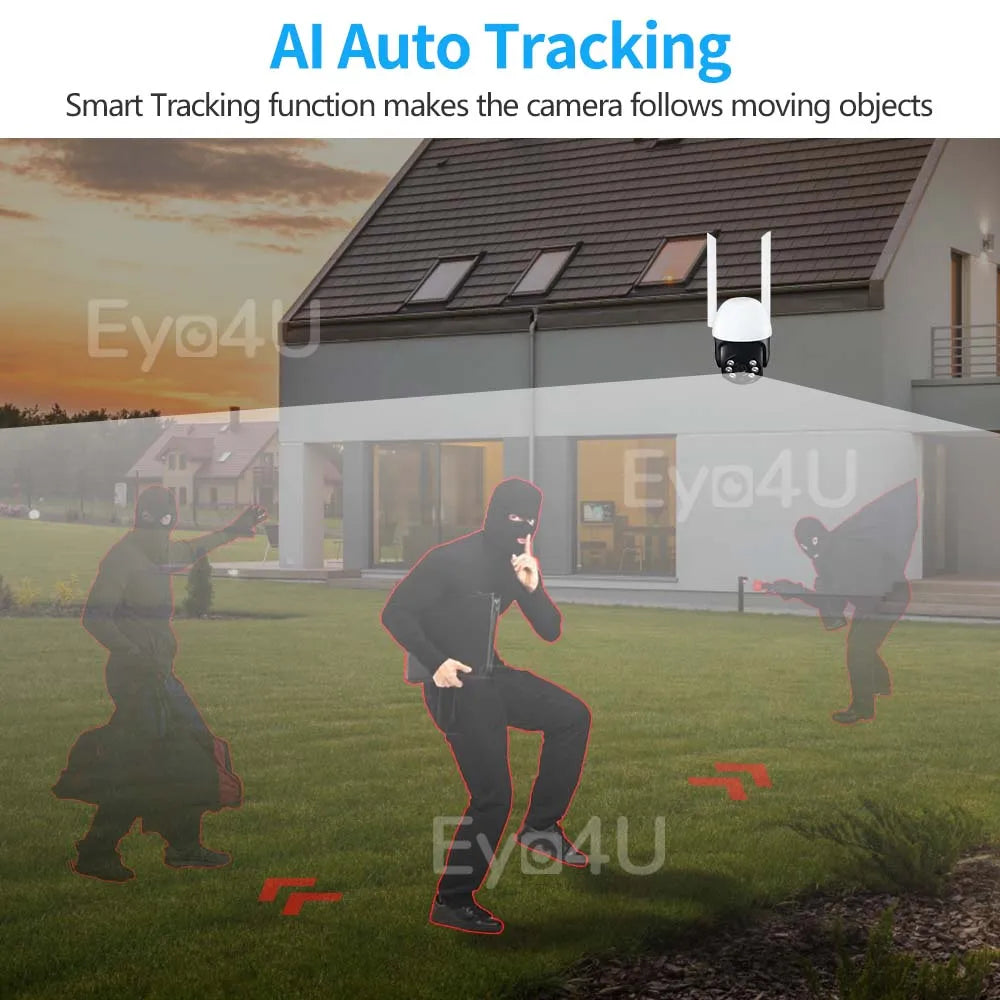 Camhi-câmera ip 1080p hd, wi-fi, visão noturna colorida, rastreamento automático, webcam, monitor de segurança ao ar livre para camhipro app